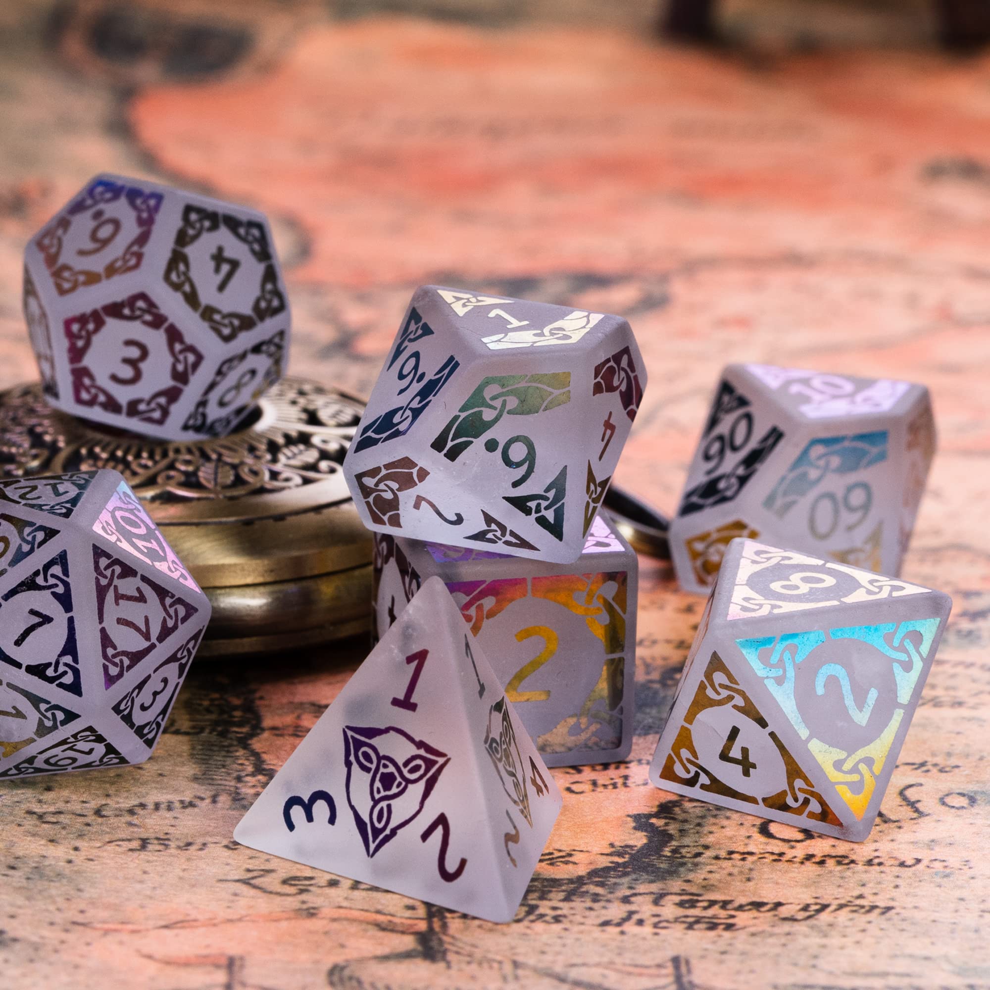 UDIXI Set di dadi in pietra preziosa per giochi da tavolo