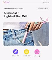 Vista 3 de MelodySusie PocketNail - Taladro de uñas modular inalámbrico en forma de bolígrafo, PC100GR 20000 RPM, lima eléctrica recargable para manicura
