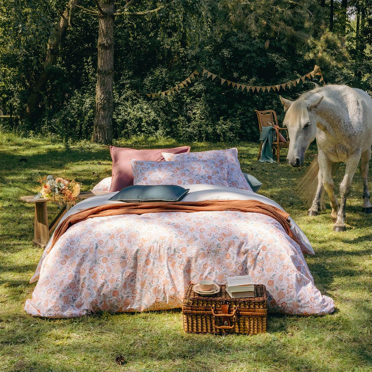 Allure Cotton Percale Duvet Cover, 140 x 200 cm, Essix, Pink - Image 4