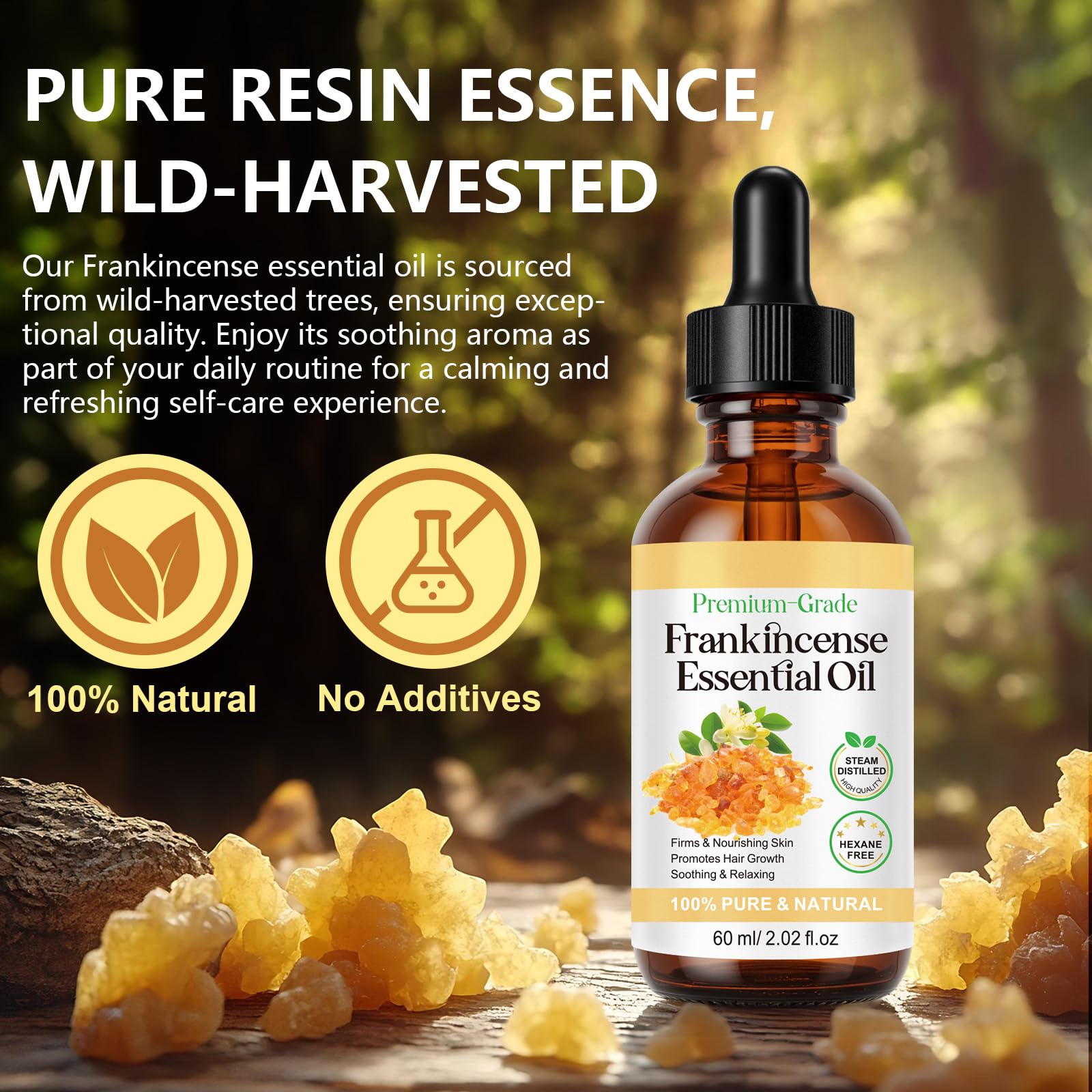 Olio Essenziale di Incenso 50ml - Boswellia Serrata - Frankincense Indian Essential Oil - Indian Olibanum - Diffusore di Olio - Meditazione - Aromaterapia - Fragranza per Ambienti