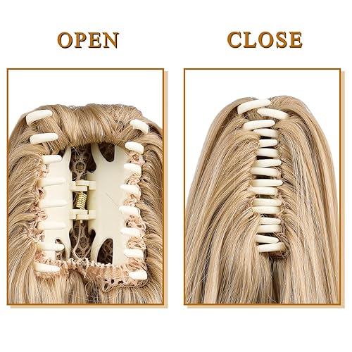 Miniatura 7 de Extensión de cola de caballo, extensiones de cola de caballo rubia, extensiones de cabello con clip de garra, extensiones de cabello de cola de