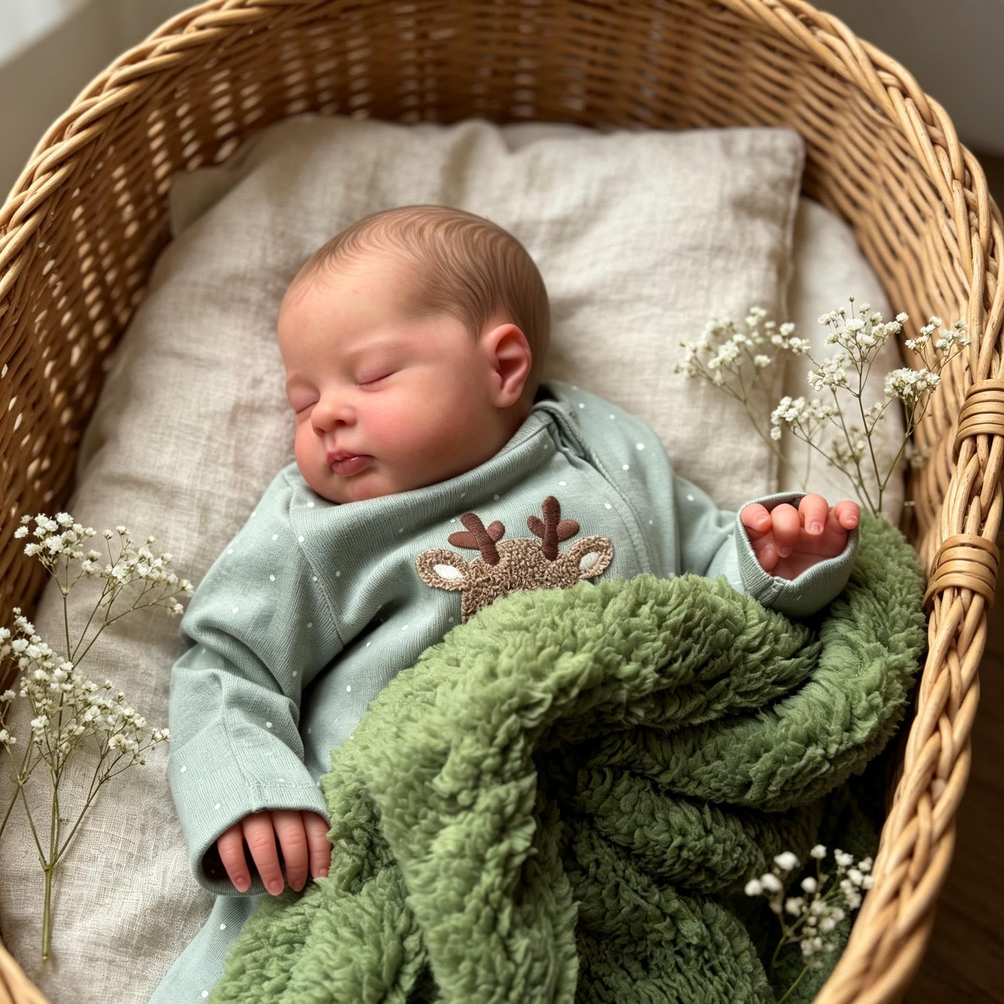 RXDOLL Realistyczne lalki Reborn Baby Dolls Boy Girl, śpiące lalki noworodka, które wyglądają jak prawdziwe życie, lalka niemowlęca, miękka winylowa tkanina, realistyczne lalki dla maluchów, ręcznie