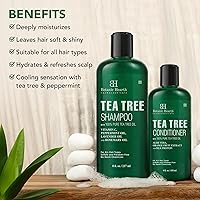 Vista 2 de Botanic Hearth Champú de Árbol de Té 8 Fl Oz y Acondicionador 4 Fl Oz Con Aceite de Árbol de Té 100% Puro, Para Cuero Cabelludo con Picazón