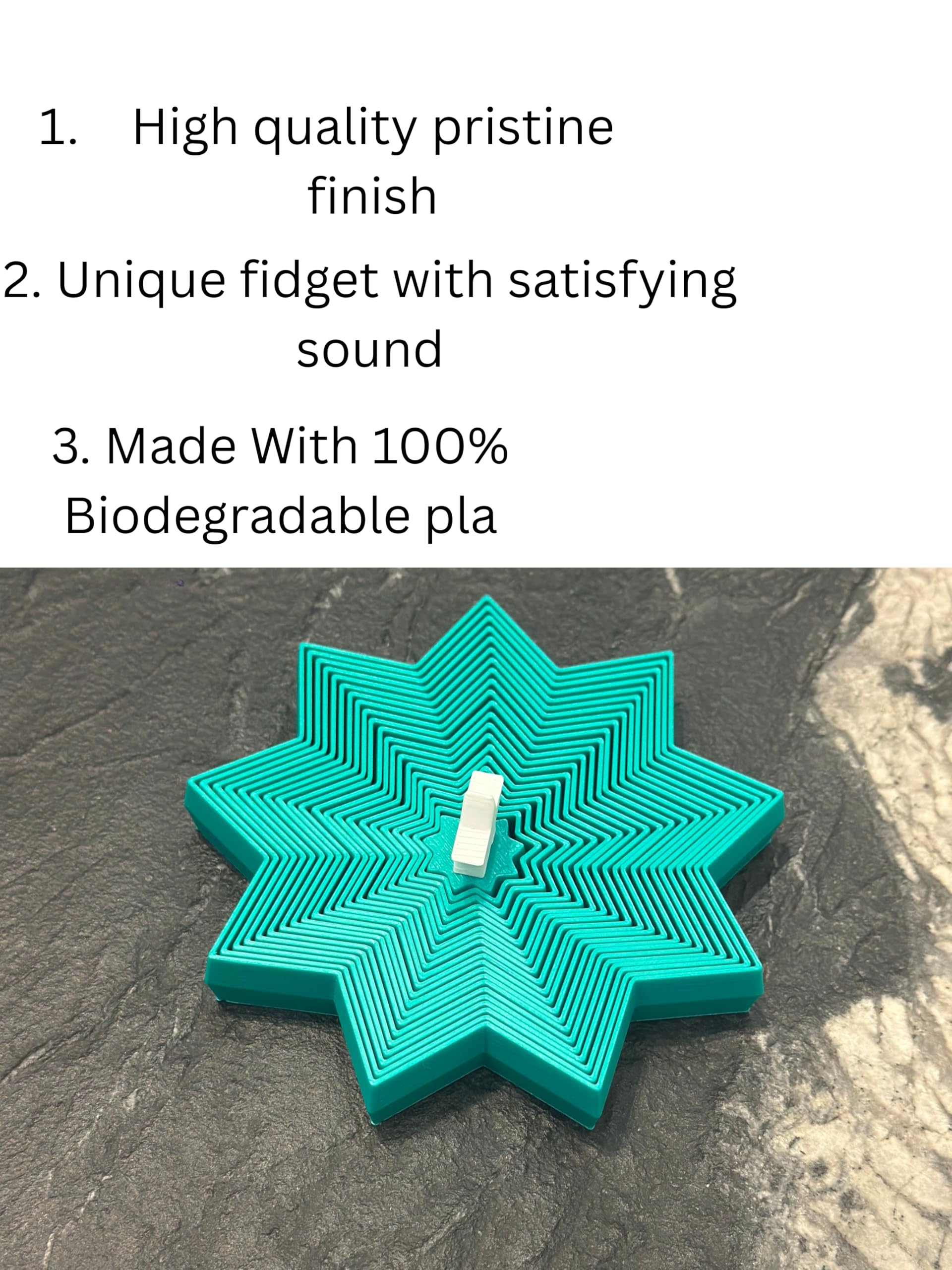 Fidget Christmas Tree,Unique Fidget, Green PLA Material, Unique Geometric Design with Satisfying Sound,Made with 100% Biodegradable pla 1