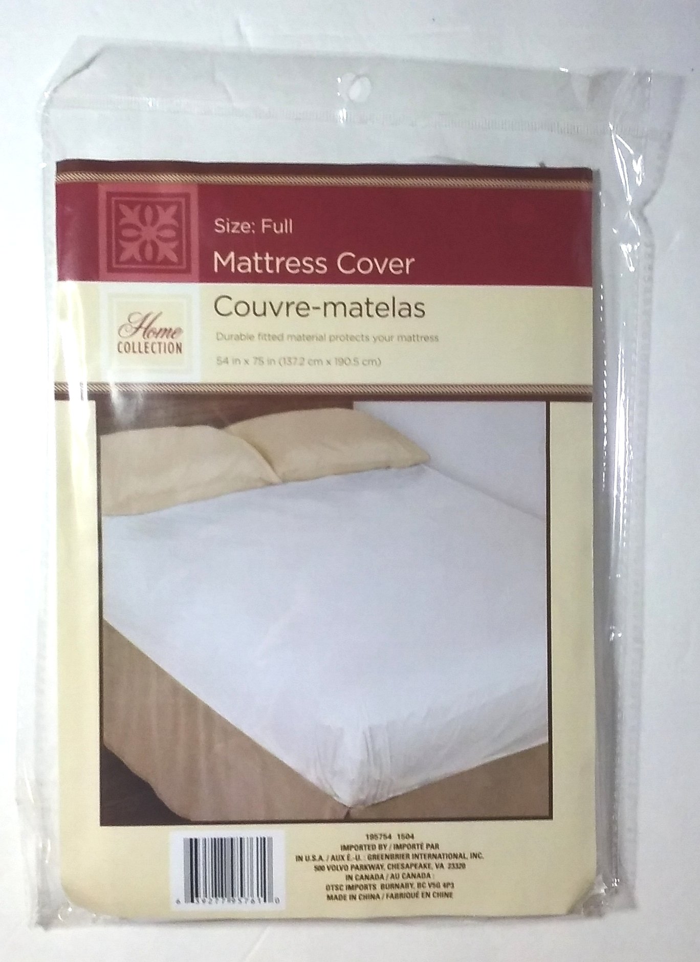 Full Size Fitted Mattress Cover White 54 x 75 Waterproof Protection