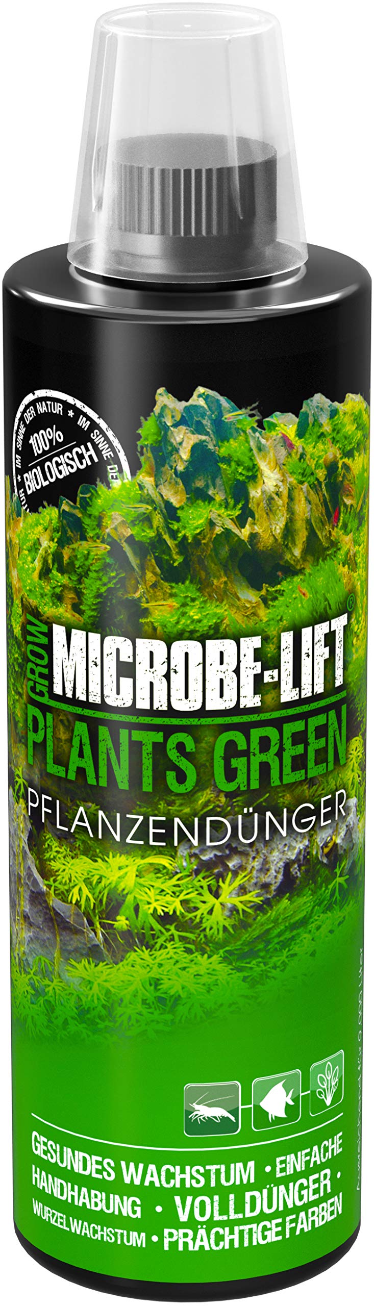 MICROBE-LIFT Plants Green – Fertilizante para plantas, abono completo semanal con todos los oligoelementos y vitaminas importantes, para plantas de acuario magníficas y sanas,