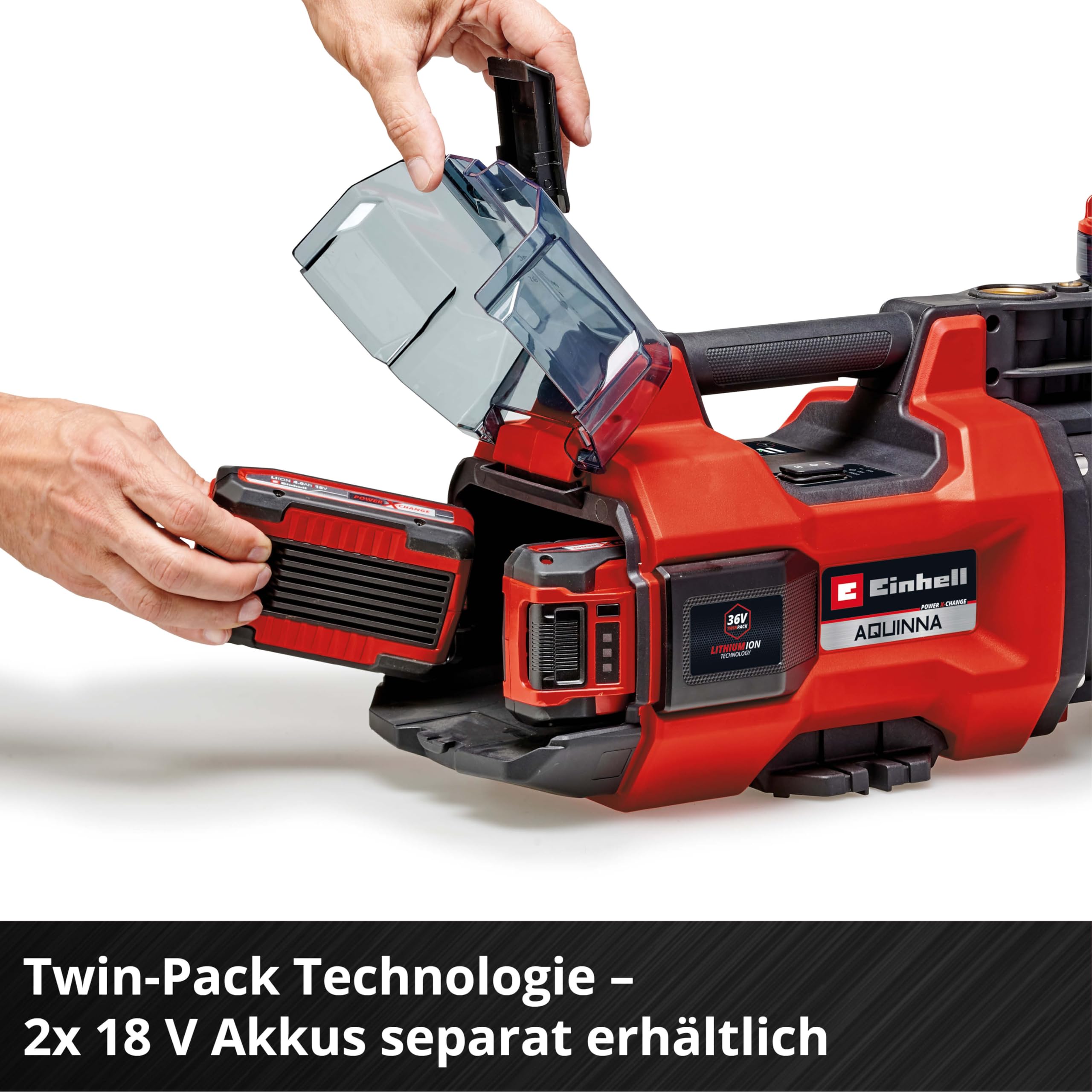 Einhell Akku-Gartenpumpe AQUINNA 36/34 | PXC | 36 V | 3,7 bar | 3400 l/h Fördermenge | 37 m Förderhöhe | Überlast- & Frostschutz | ohne Akku