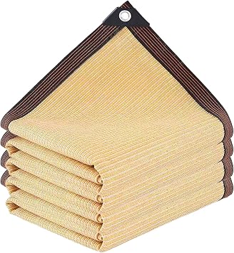 Sun Shade Cloth - Pergola Sunshade 90% Outdoor Shade Fabric with Grommets for Pergola Cover Patio Gazebo Deck Garden Porch Wheat10 * 12FT