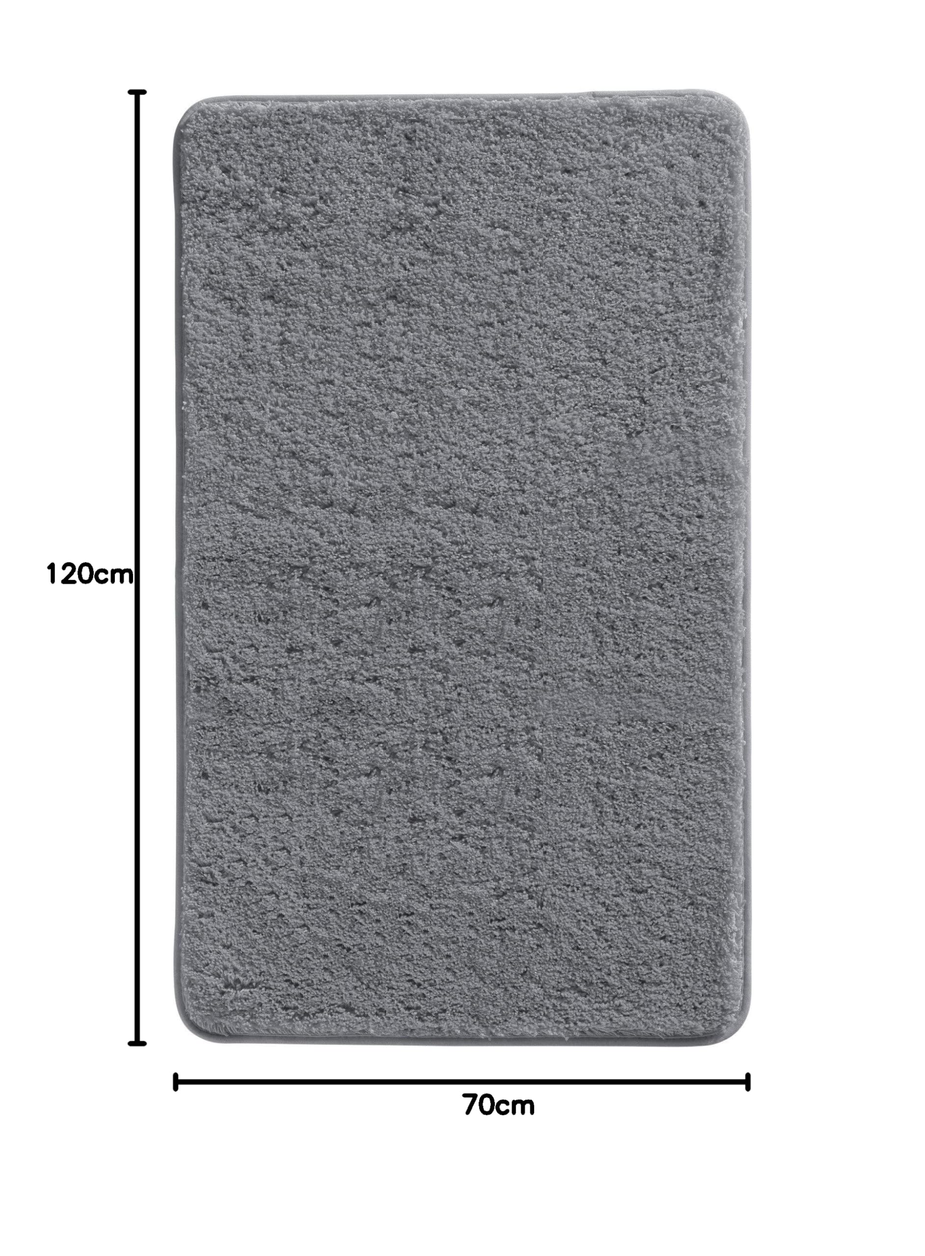 Erwin Müller Badematte, Badteppich, Badvorleger Rhodos Uni rutschhemmend anthrazit Größe 70x120 cm - ultraweich, extrem saugfähig, flusenarm