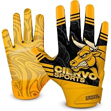 Youth Football Gloves Enhanced Grip Silicone Wide Receiver Gloves for Boys & Girls Bull Face Design-Game Day Gift