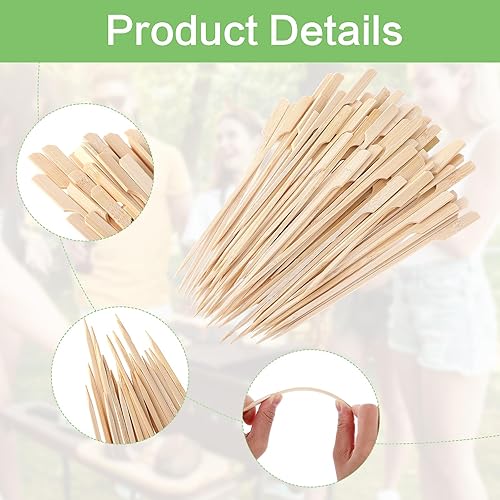 Miniatura 11 de Pinchos de bambú de 6 pulgadas, 100 palitos de bambú para cóctel, aperitivo, palillos de dientes, pinchos de Kabab, palillos de madera para cóctel
