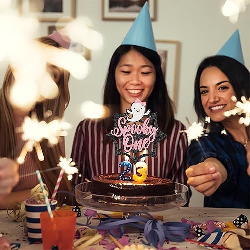 Miniatura 6 de Rsstarxi 1 paquete de decoración espeluznante de Halloween para tarta, fantasma, murciélago, araña, espeluznante, para un cumpleaños, decoración de