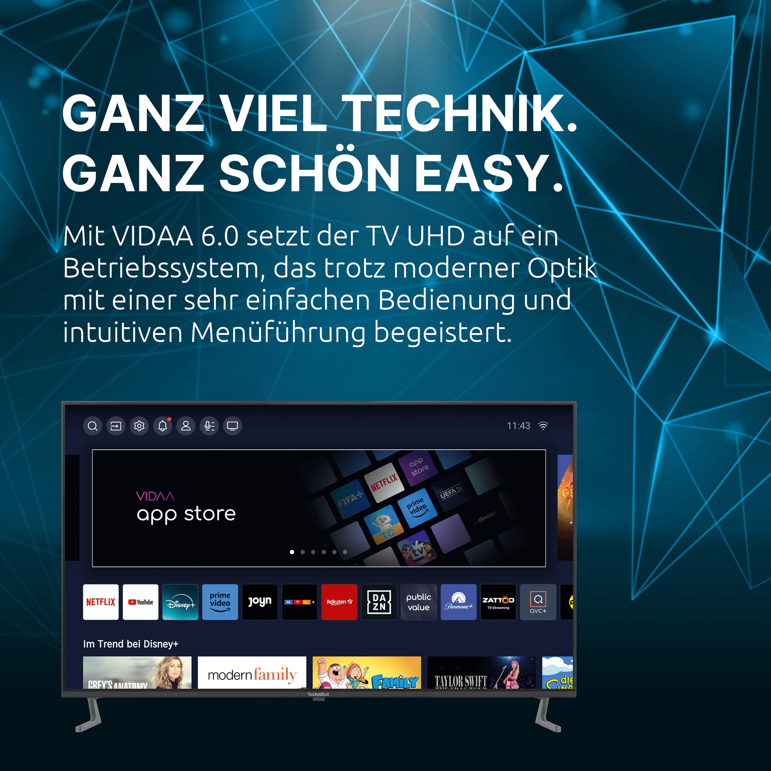 TechniSat TV 65 UHD -/164 cm 4K/UHD Smart Fernseher (Triple Tuner 65 Zoll – Bild 3