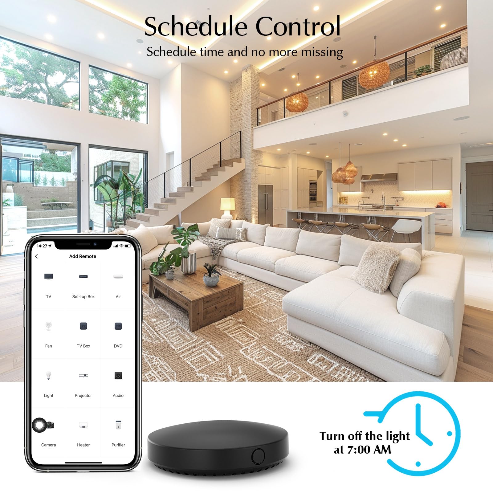 eMylo Control Remoto IR Smart, Smart Home Automation, Tuya Smart inalámbrico WiFi Control IR Universal Hub Compatible con Alexa