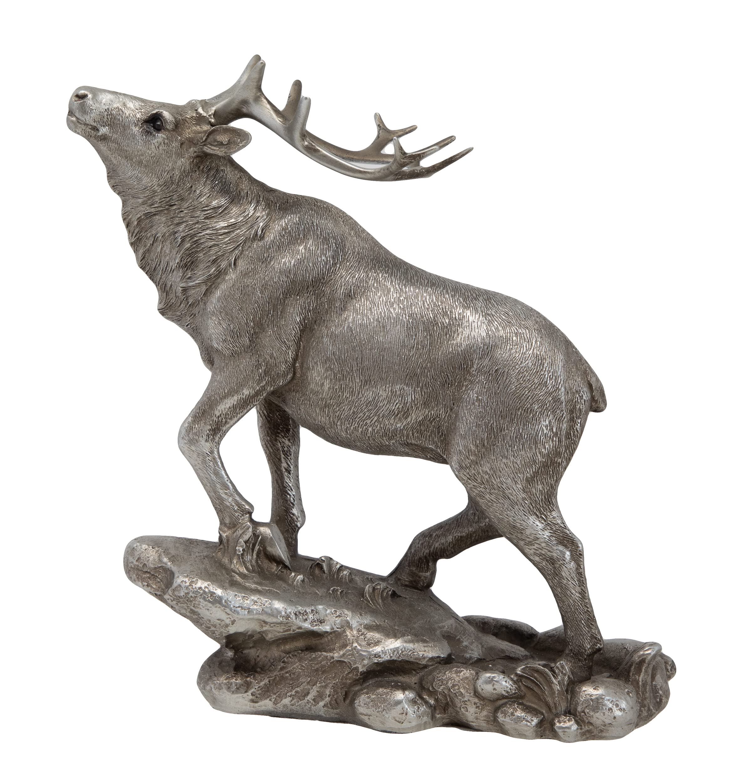 Thorne Antiques And Collectables Silver Highland Stag Sculpture Deer Ornament Home Decor 18Cm X 16Cm X 4Cm Antique Effect Finish