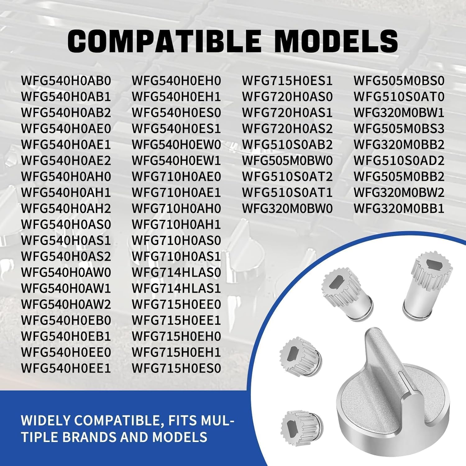 Upgraded W10594481 W10766544 Gas Stove Knobs Replacement Compatible for Whirlpool Gas Range Knobs Replace W10339442 W10828837 W10698166 W10818230 - Stronger Design and More Adaptation Options
