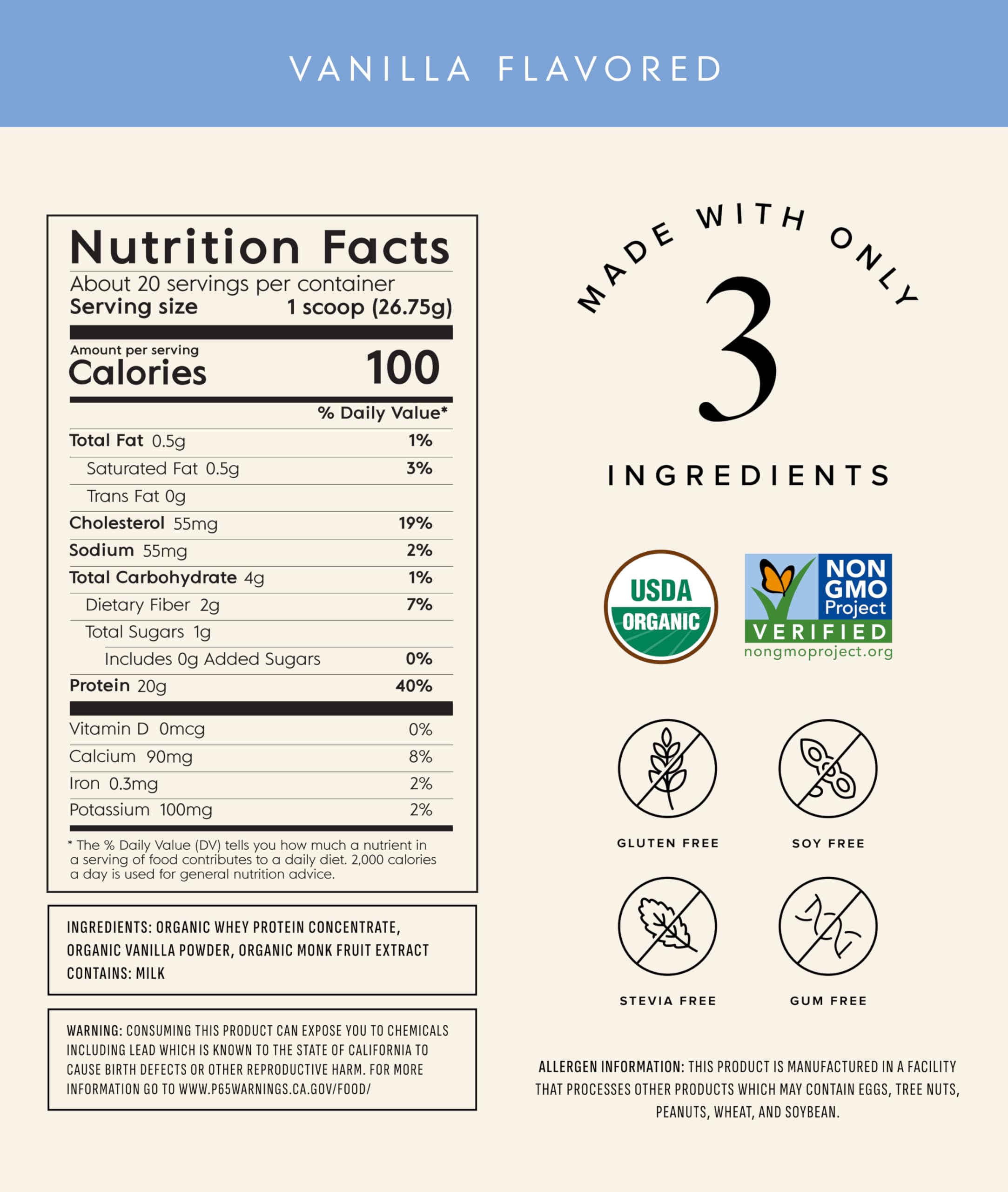Truvani Organic Whey Protein Powder | Vanilla | 20 Servings — Amazon image 2