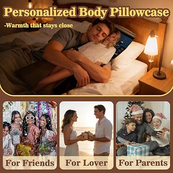 Custom Body Pillow Case 20x72 with Photo Text