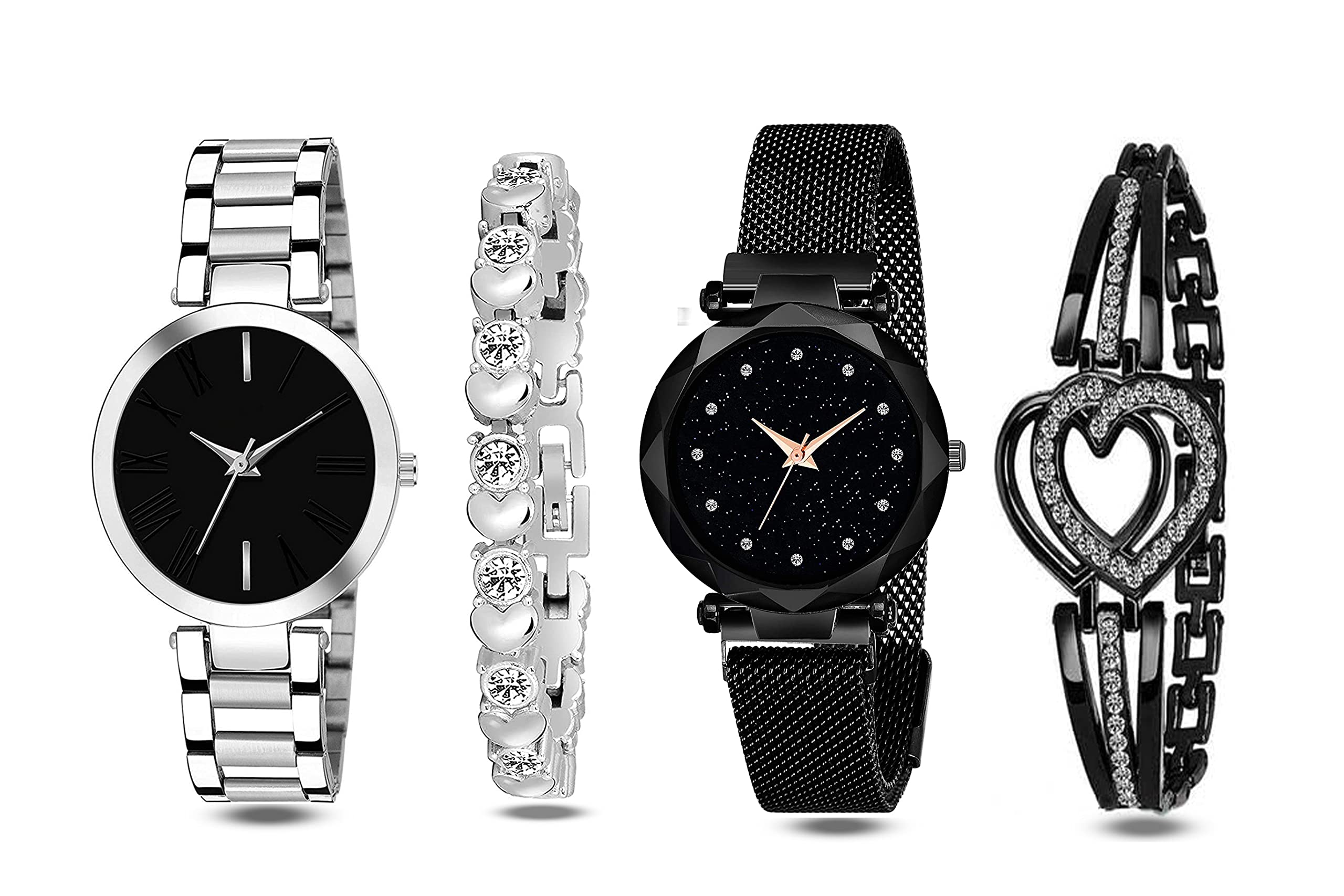 K Vajir® Stylish Trending New Designed Silver Chain and Magnet Watch with Bracelet for Girls and Woman | Magnet Belt Silver Chain Watch Gift for Gils and Woman (B0B6P3VW8J) Amazon Price History, Amazon Price Tracker