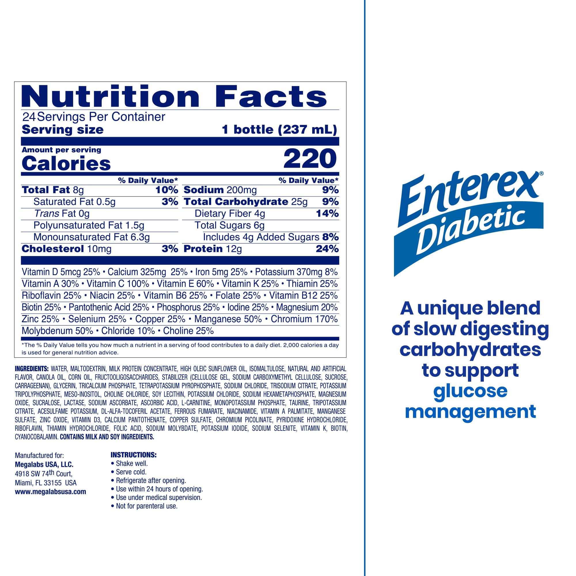 Amazon.com: Enterex Diabetic Nutritional Shake - 12g of Protein