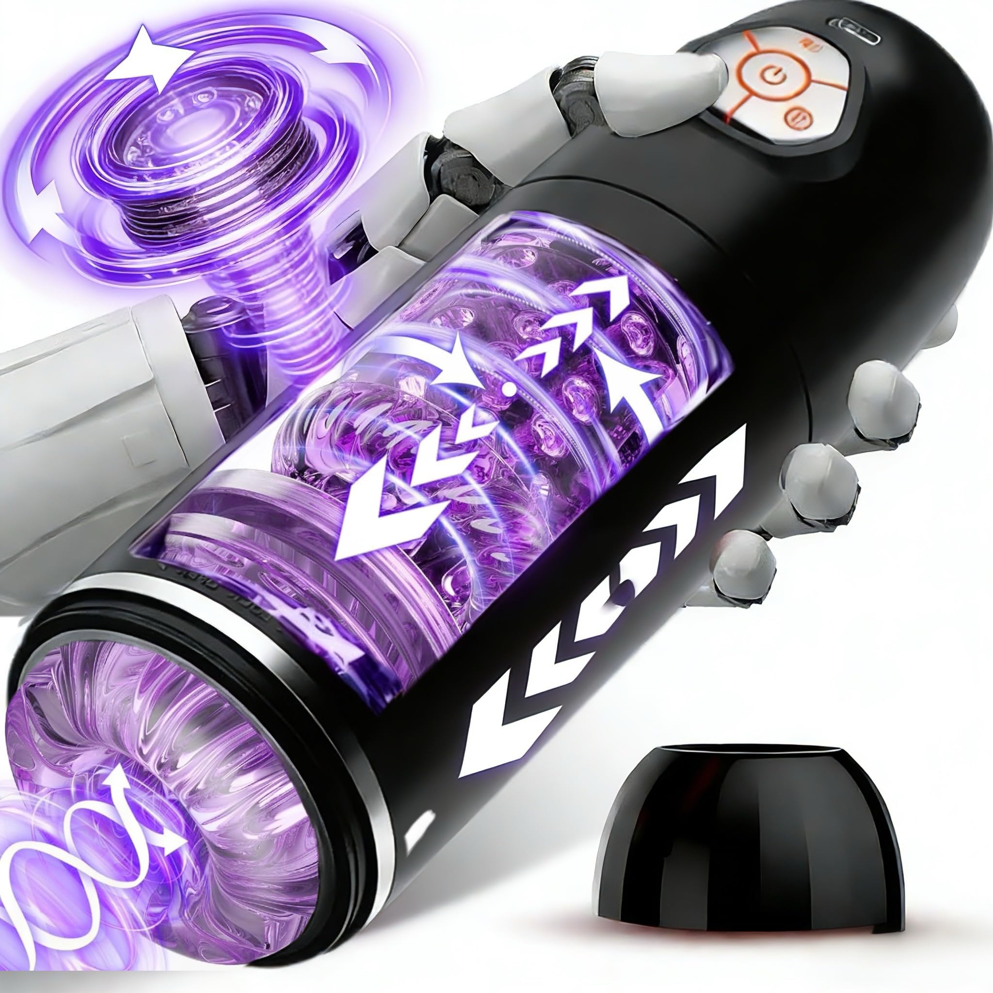 New Edition Male Masterburbatar Hands Free Milker, Cooling Heating, 7 Sucking Rotating Licking, Blowjobob Machine for Man Pocket Puzzy Tight Sleeve Underwear QEMO01-48
