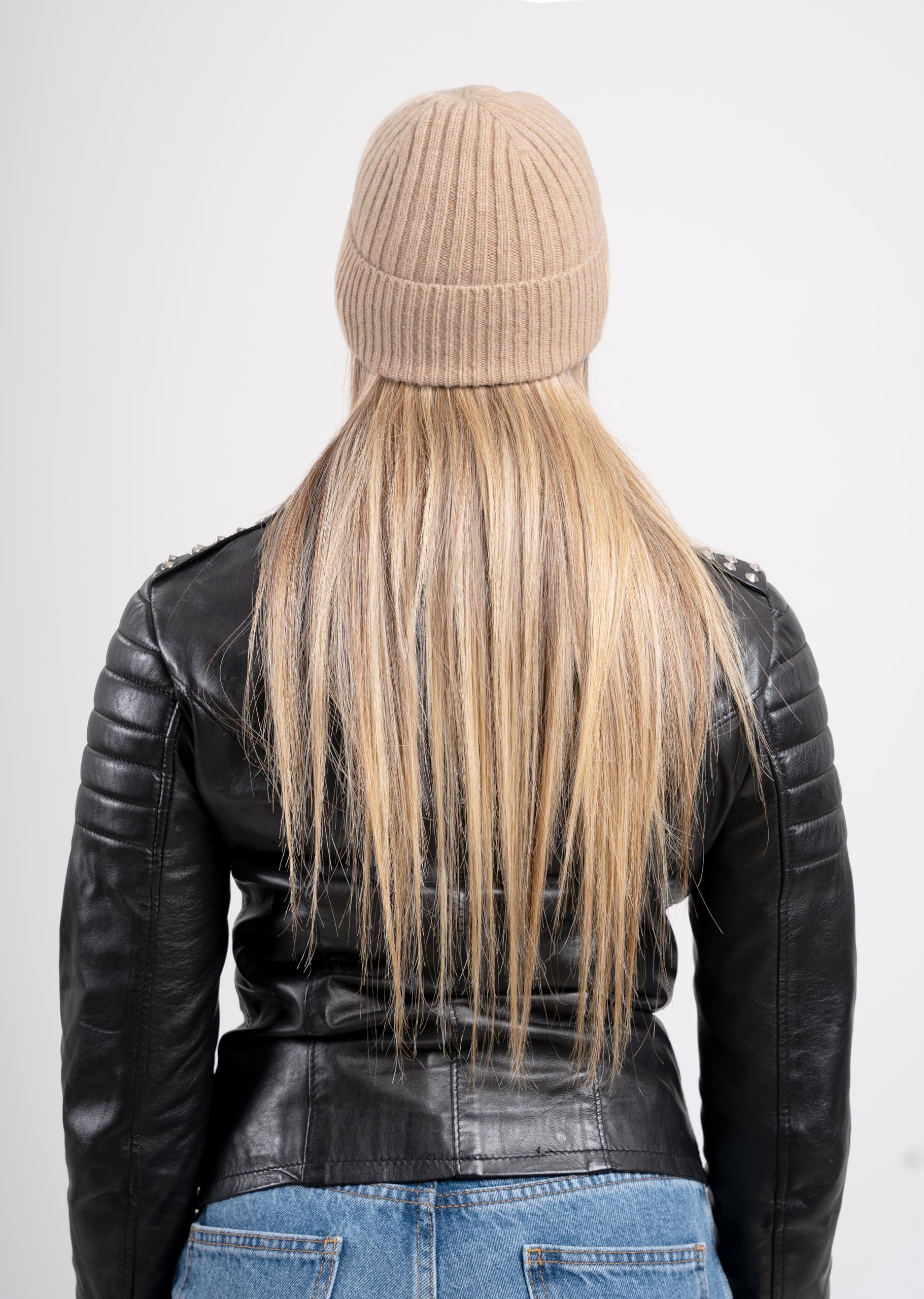 Cappello 100% Cashmere con rasatura a Coste - Prodotto Artigianale - Made in Italy