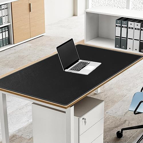 Miniatura 5 de CENNBIE Tapete de escritorio de cuero, grande, 43.6 x 23.6 pulgadas, protector de escritorio, alfombrilla antideslizante extendida, alfombrilla de