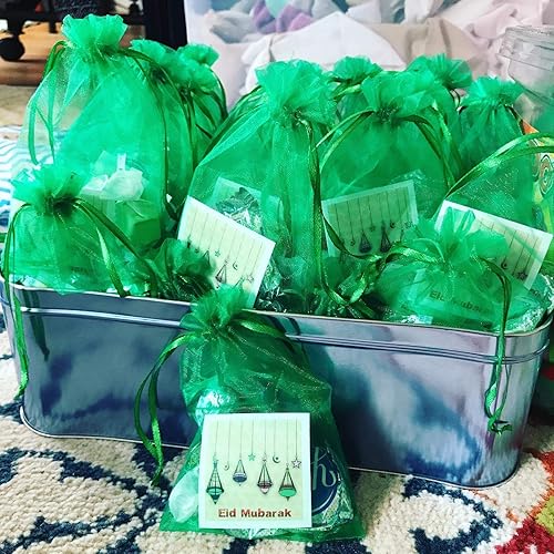 Miniatura 401 de Dealglad 100pcs Drawstring Organza bolsas de joyería caramelo para fiestas, casamientos, regalos Negro