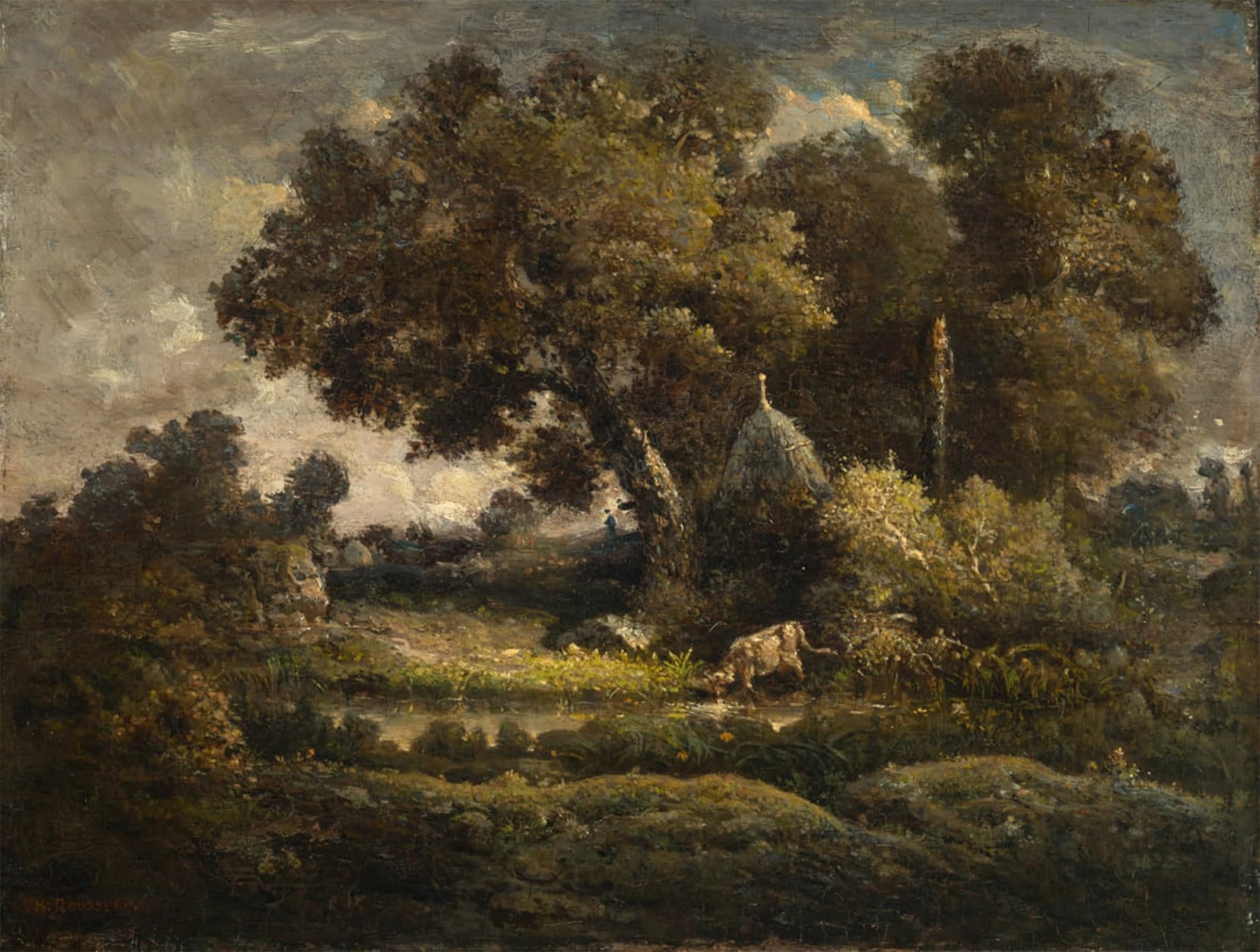 Lienzo decorativo Theodore Rousseau de 60 x 90 cm para un salón elegante y sofisticado 2