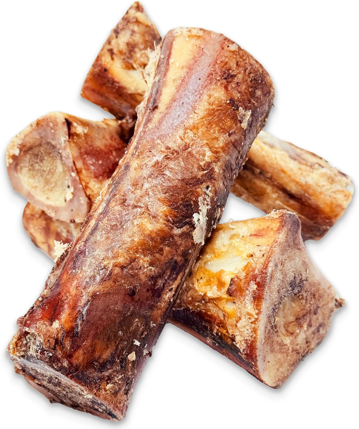 Marrow Bones for Dogs Large, Medium, & Small, All-Natural, USA Made, Healthy Bone Marrow Dog Treats, Filled Beef Bones that Support Dental Health, 6-Inch, 4 Count