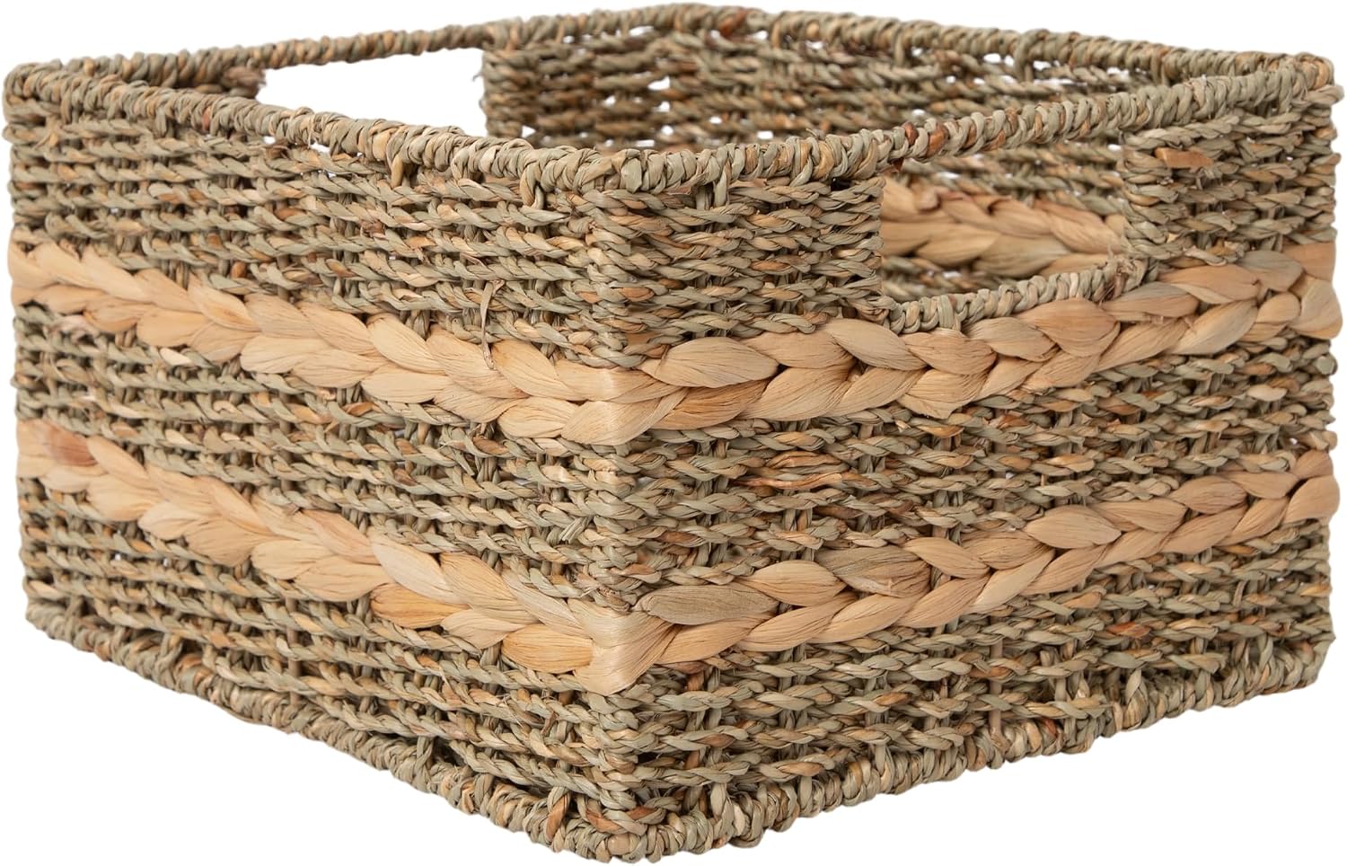 DGANXUN，Natural Seagrass Woven Storage Baskets, Built-In Handles, Ideal for Home Storage, Storage and Gifts