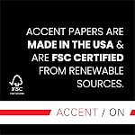 Accent Opaque, Smooth Cover White, 80lb, Letter, 8.5 x 11, 97 Bright, 250 Sheets / 1 Ream, (131482R) Made in The USA