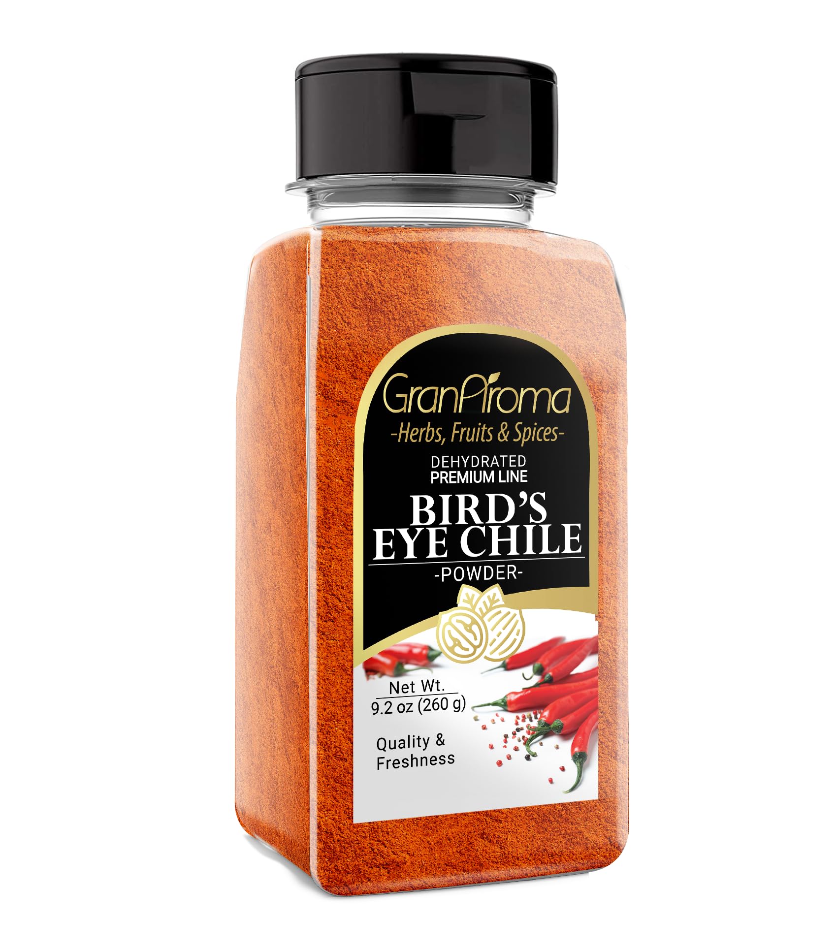 GranAroma Bird's Eye Chile Powder, 9.2 oz, Thai Chili Powder, Hot & Spicy, Flavorful