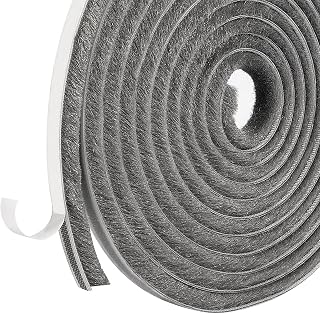 RFWIN Self-Adhesive Door Window Frame Brush Seal Weatherstrip 9mm x 5mm x 5m Draft-Air Stopper High-Density Seal Draught