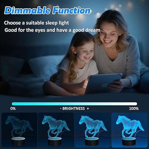 Miniatura 4 de Regalos de caballos para niñas, luz nocturna de caballo, lámpara cambiante de 16 colores con control remoto, regalo de Navidad, cumpleaños,