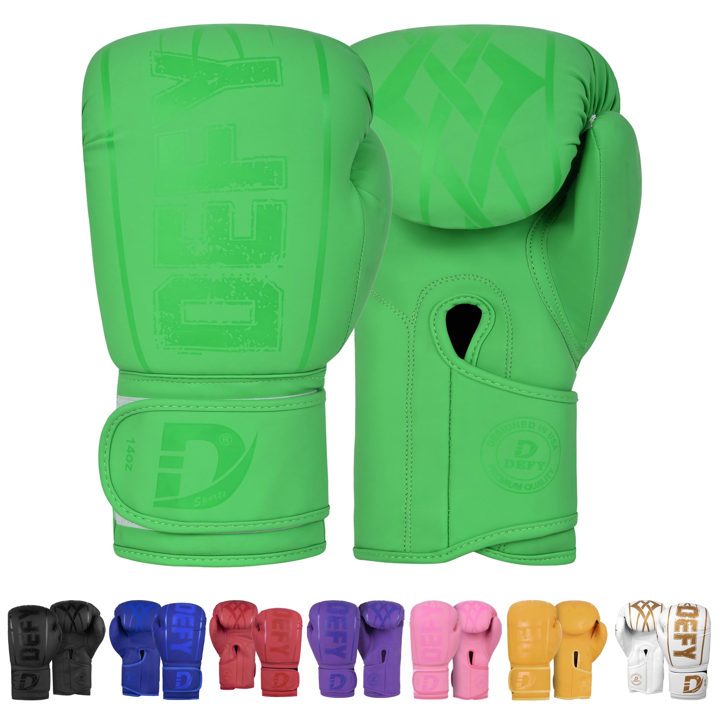 DEFY Boxing Gloves for Men & Women - Premium Quality Synthetic Leather Boxing Gloves for Training - Perfect for Punching Heavy Bags, Sparring, & Fighting Gloves
