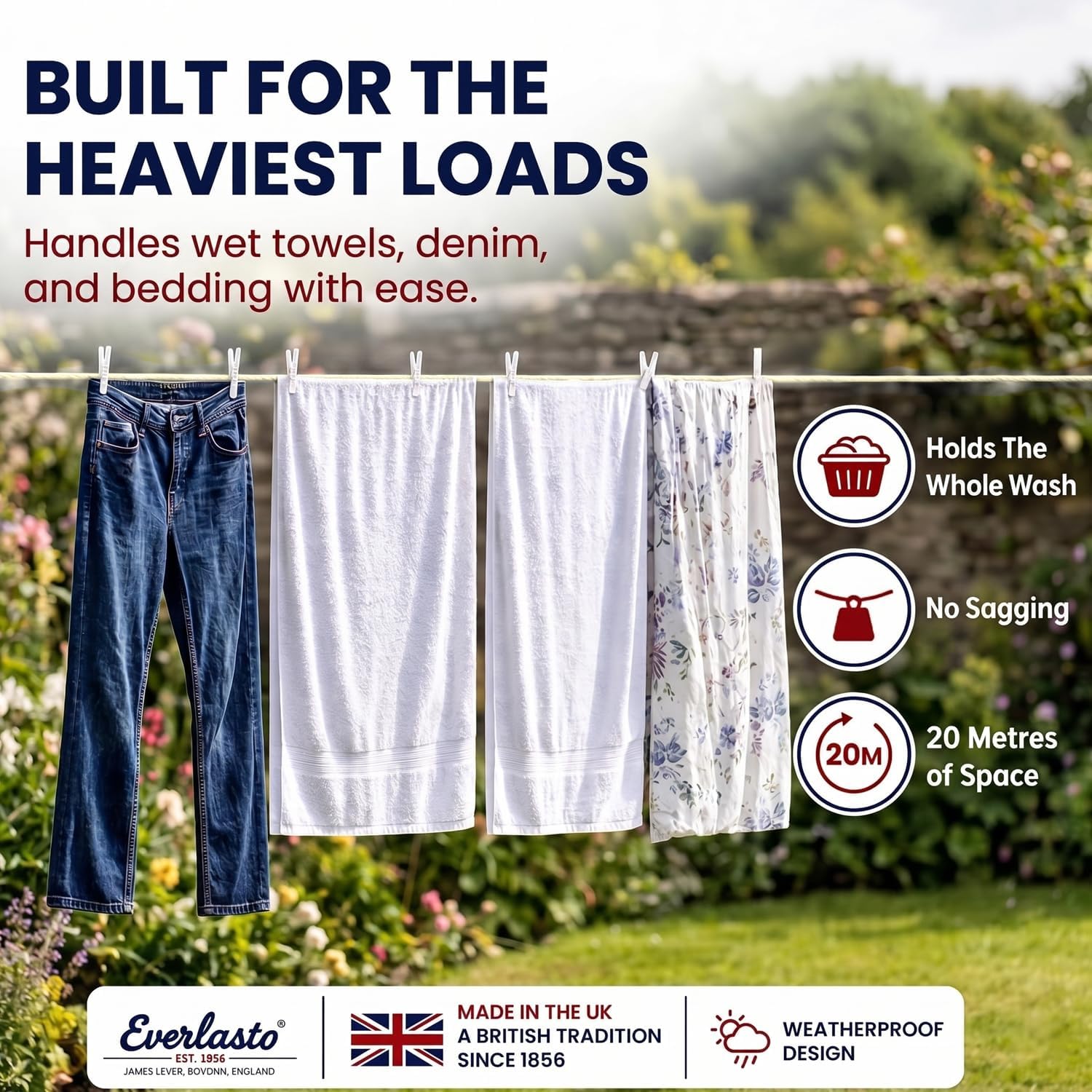 EVERLASTO Quality 20m 'Orient' PVC Clothes/Washing Line 4.8mm Thick (Clear)