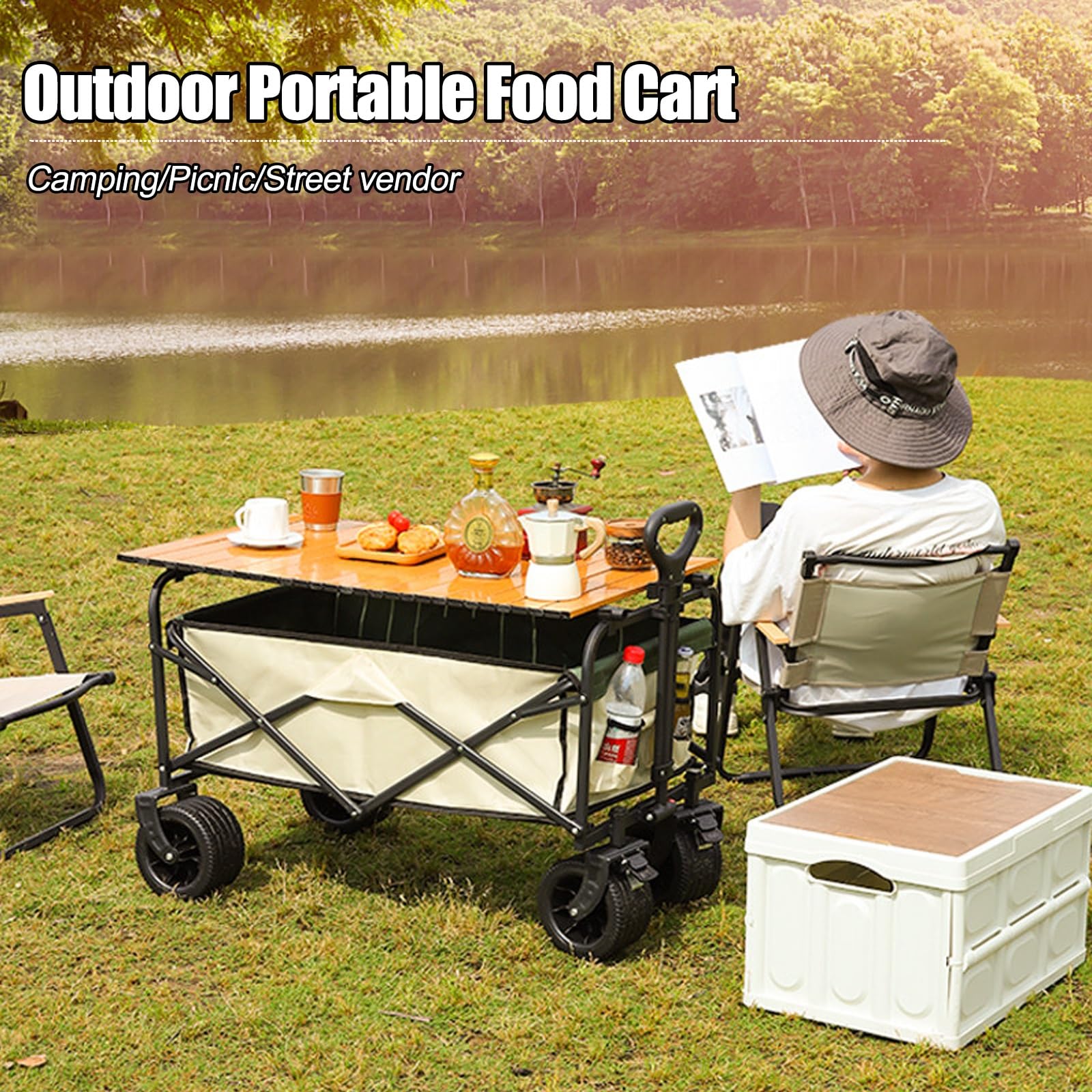 Carrito Plegable para Puestos de Venta con toldo, Carrito móvil para Exteriores para Venta Ambulante, Expositor portátil con Ruedas para Eventos y mercados al Aire Libre.