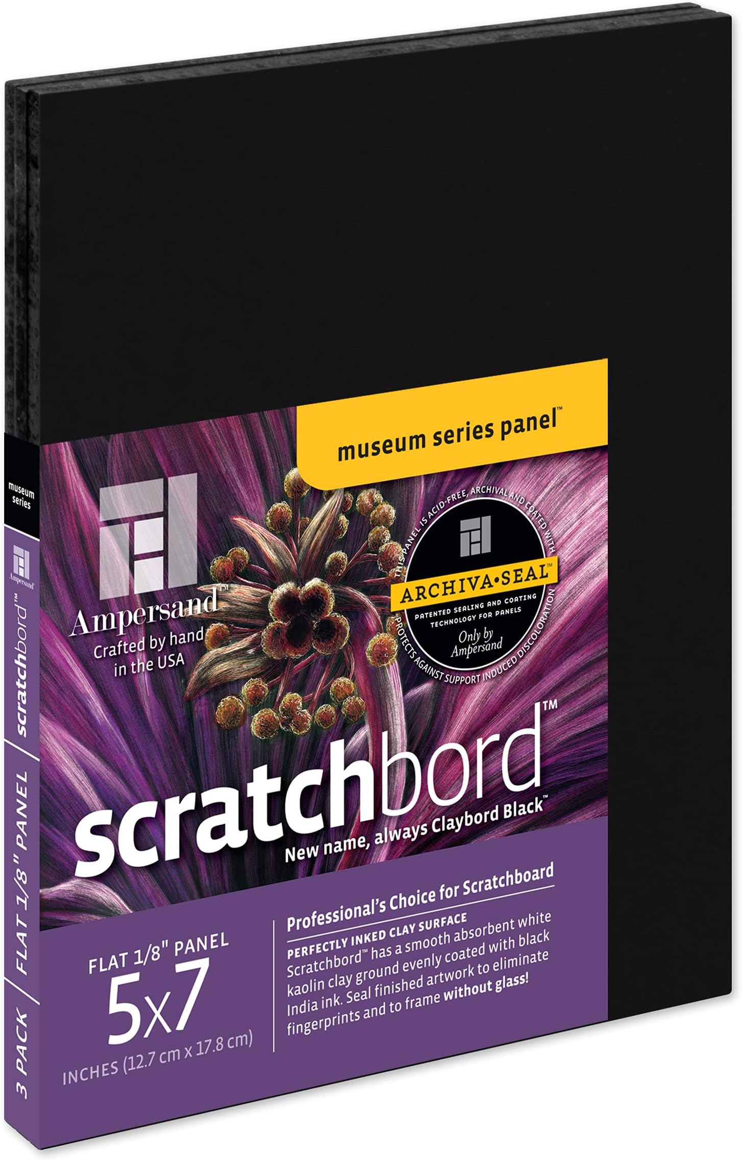 - Scratchbord | 5" x 7" - Pack of 3 | 1/8" Flat Profile | Professional Scratchboard Art Panel | for Scratchboard Drawing, Illustration & Mixed Media