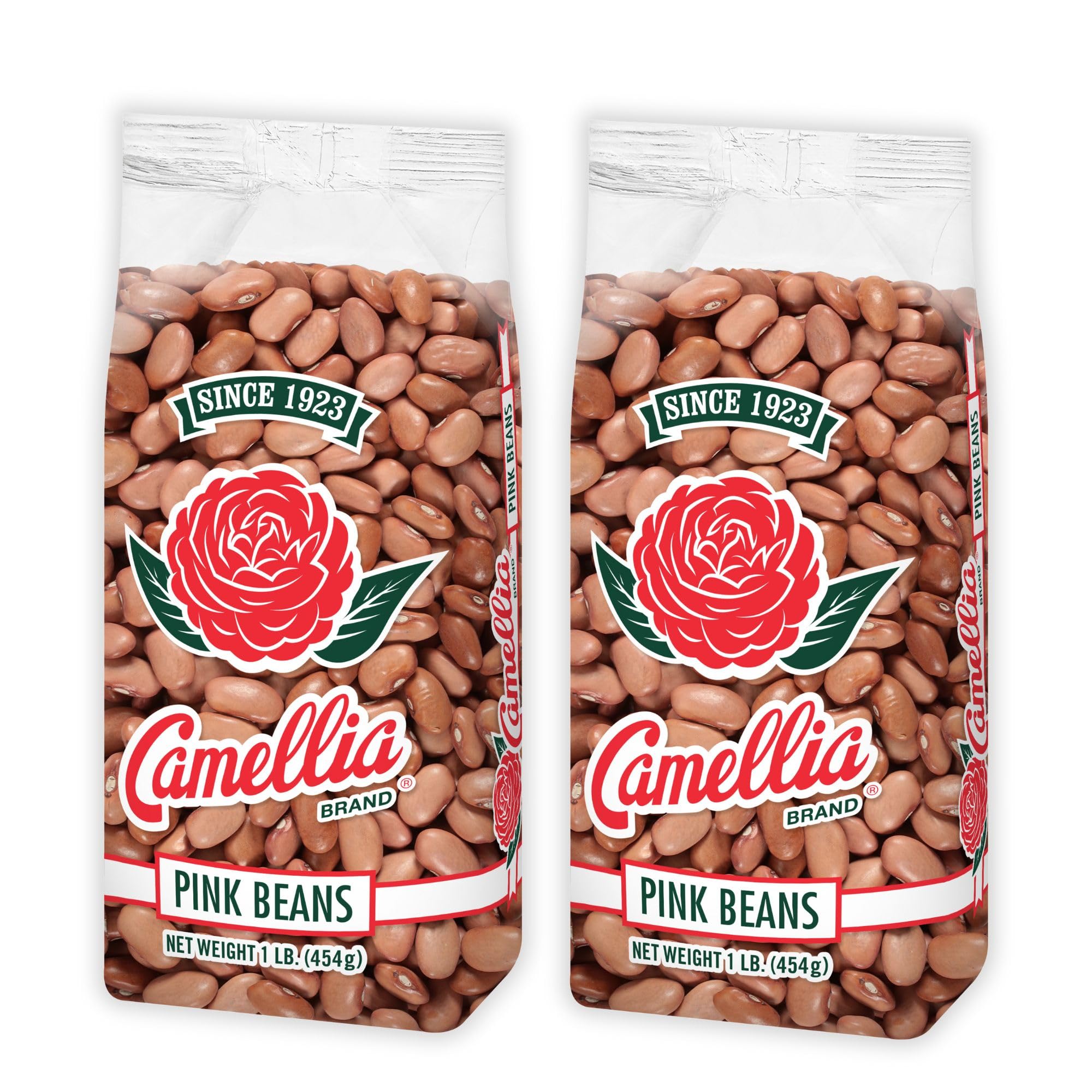 Camellia Brand Dried Pink Beans – Premium Non-GMO Legumes for Southwestern Chili, Puerto Rican Habichuelas, Refried Bean, Santa Maria Pinquitos, Soups, Stews, and Rice Dishes – Gluten-Free, High Protein, Vegan & Vegetarian Friendly, 1 Pound (Pack of 2)