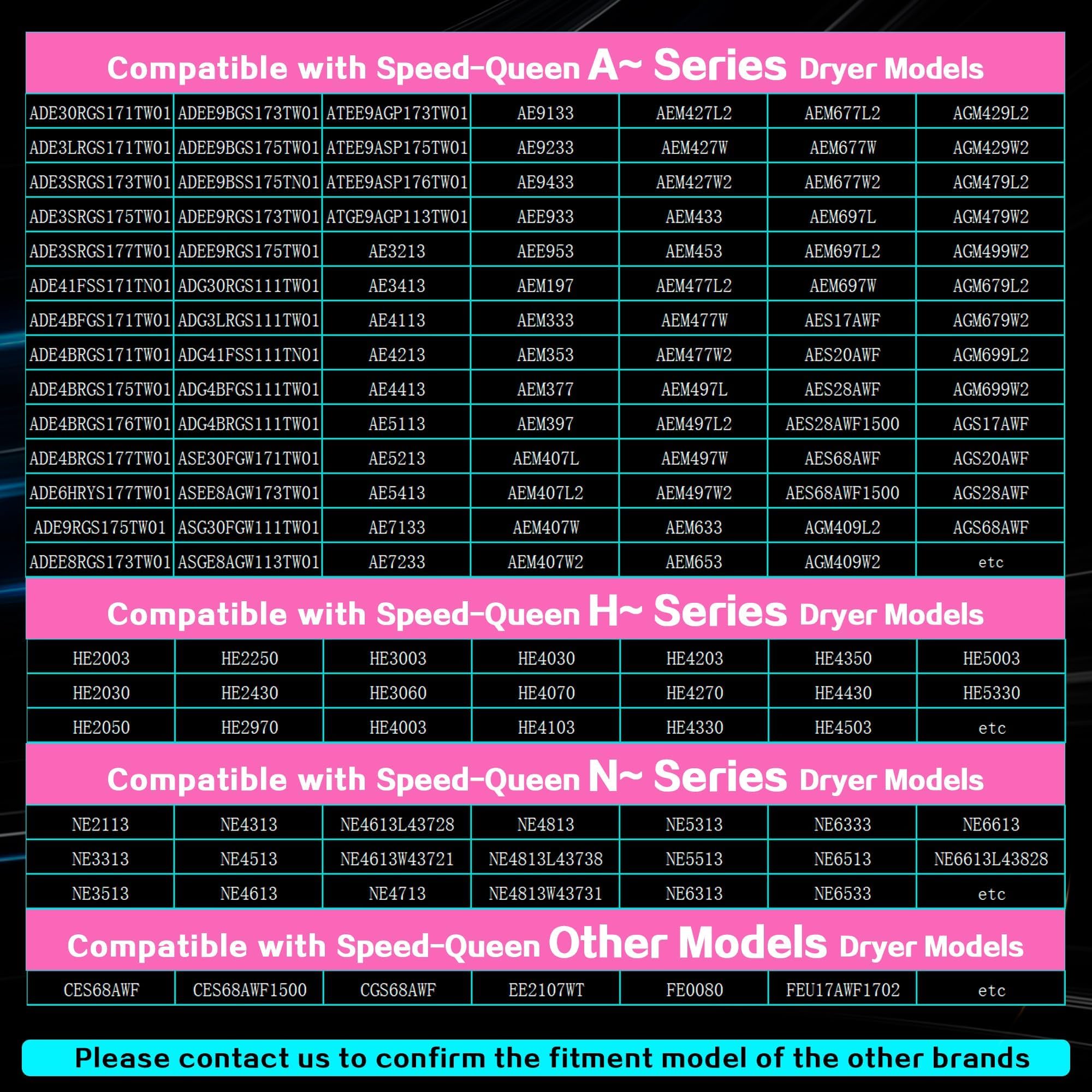 Kit de elementos de calefacción para secadora Speed-queen ADEE8RGS173TW01 ADEE9RGS173TW01 ADE30RGS171TW01 ADE6HRYS177TW01 ASE30FGW171TW01 ADEE9BGS173TW01 ADG41FSSSSS. 111TN0 1 ADG4BRGS111TW01