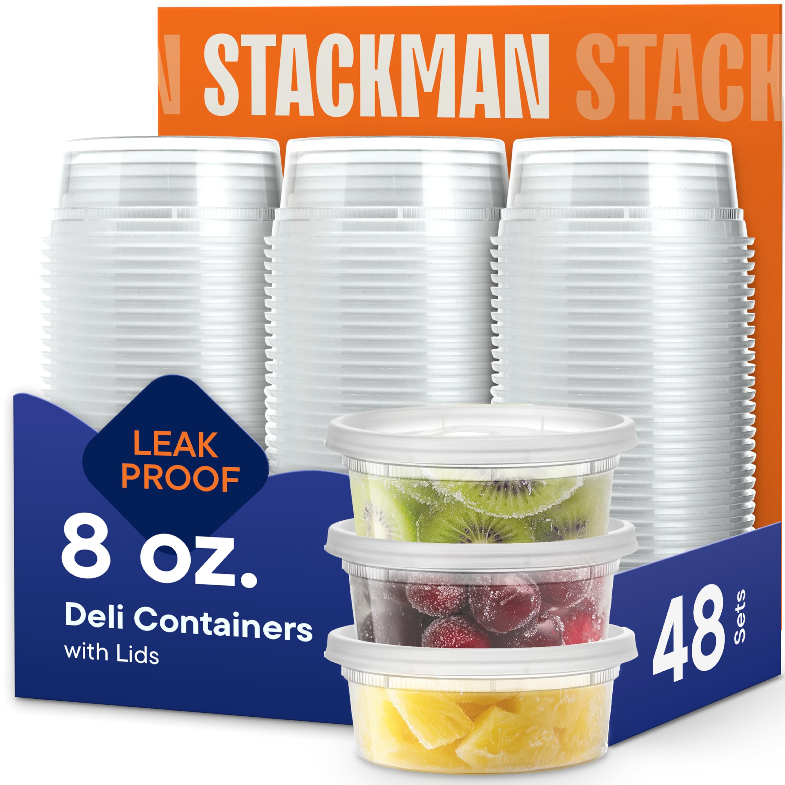 Man Stack Snapklik.com : Stack Man 48 Sets - 8 Oz. Plastic Deli Disposable Food ...