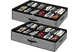 Moteph Shoe Organizer for Closet - Under Bed Shoe Storage Solution, 2-Pack