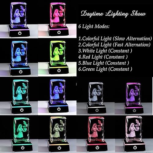 Miniatura 2 de Qianwei Regalos de primera comunión para niñas, grabado en 3D, figura de cristal para niña orante, decoración de velo de primera comunión, regalos