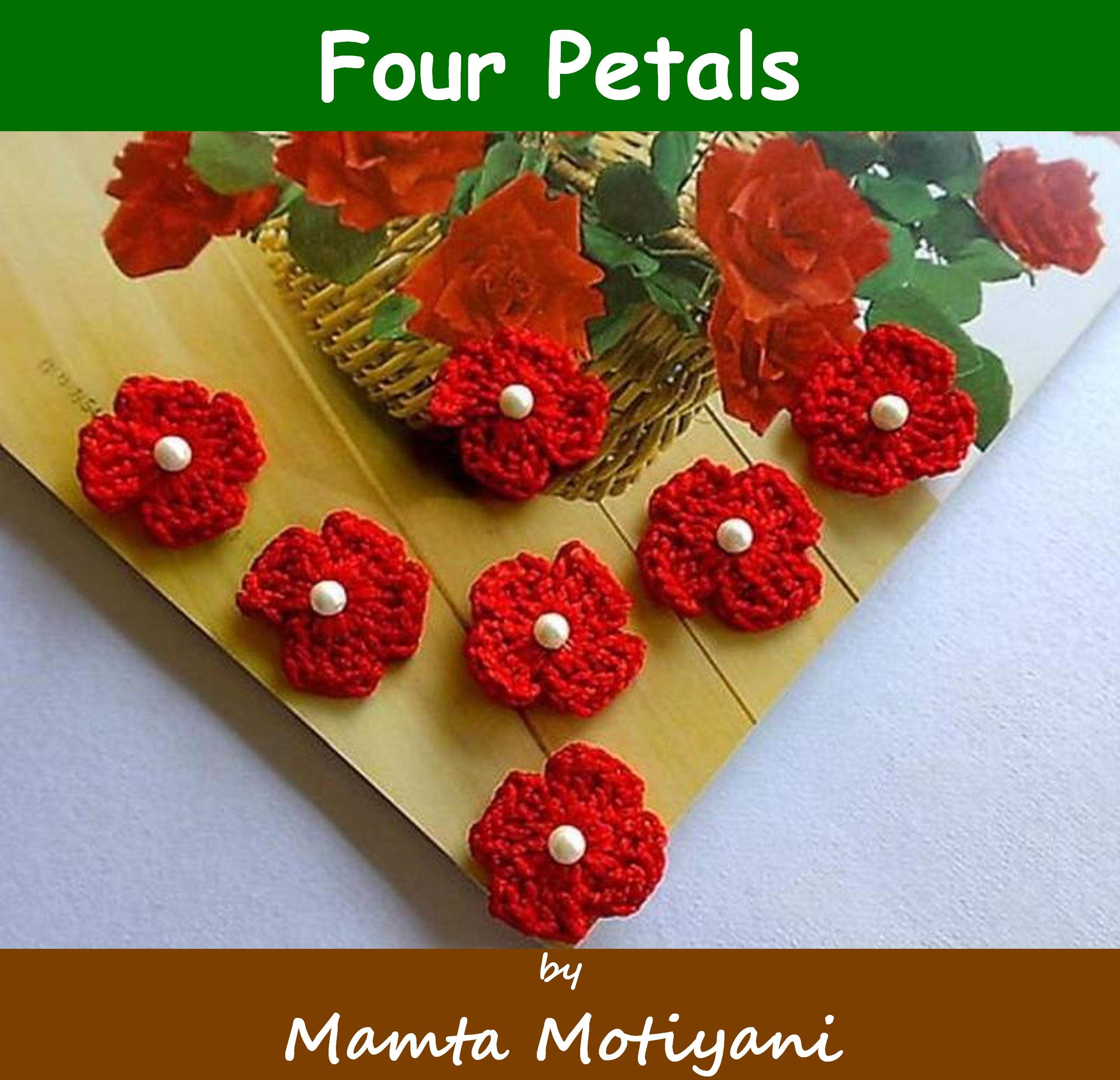 Four Petal Crochet Flower Pattern Free Crochet Patterns