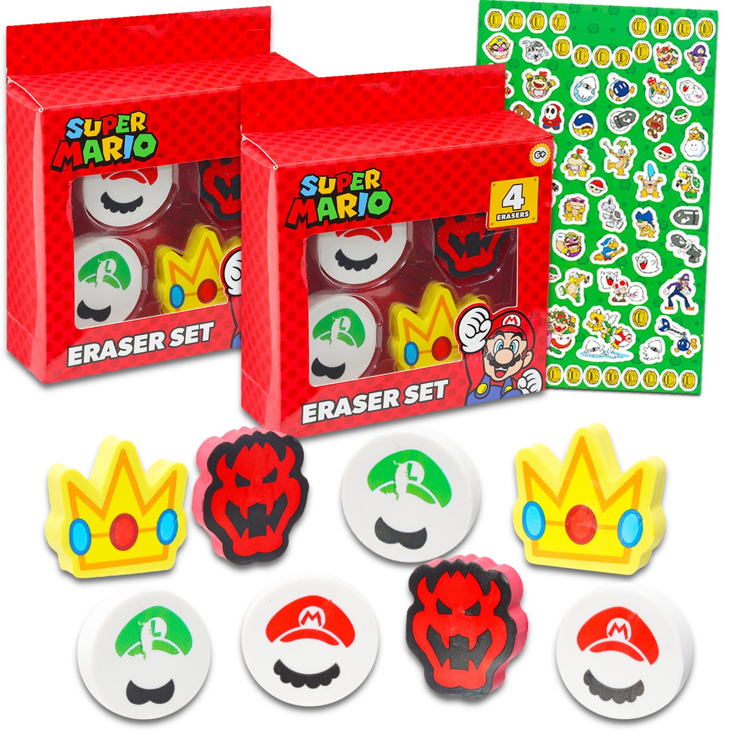 Amazon.co.jp: スーパーマリオ消しゴムセット - マリオ、ルイージ