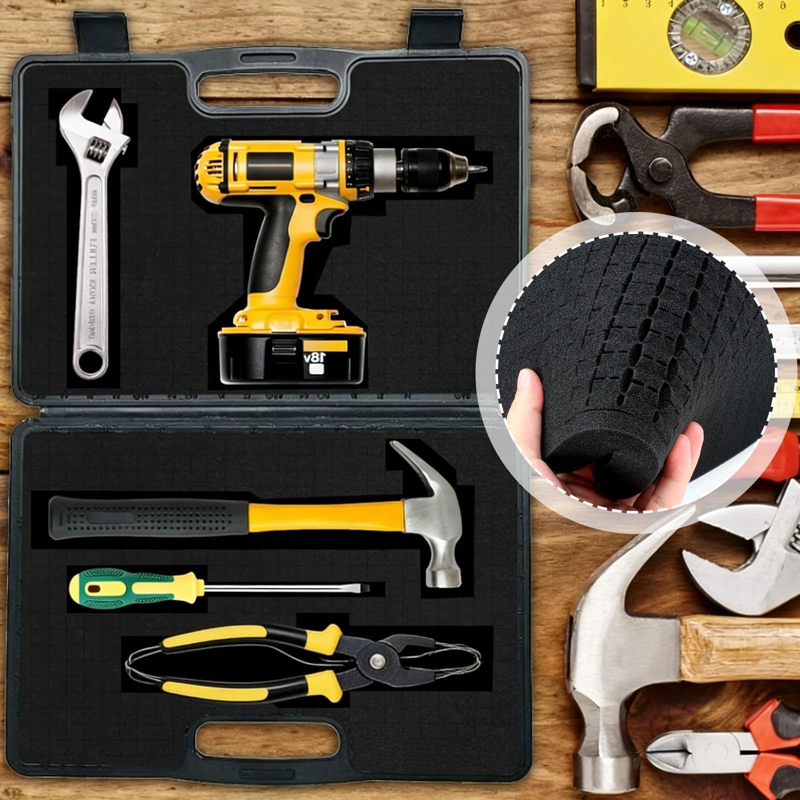 Rasterschaumstoff 2 Stück 405 x 305 x 50 mm Netzschwapp Schaumstoffeinlage Werkzeugkoffer Kamerakoffer Hochwertiger Schaumstoff Zuschnitt für Verpackung Lagerung DIY