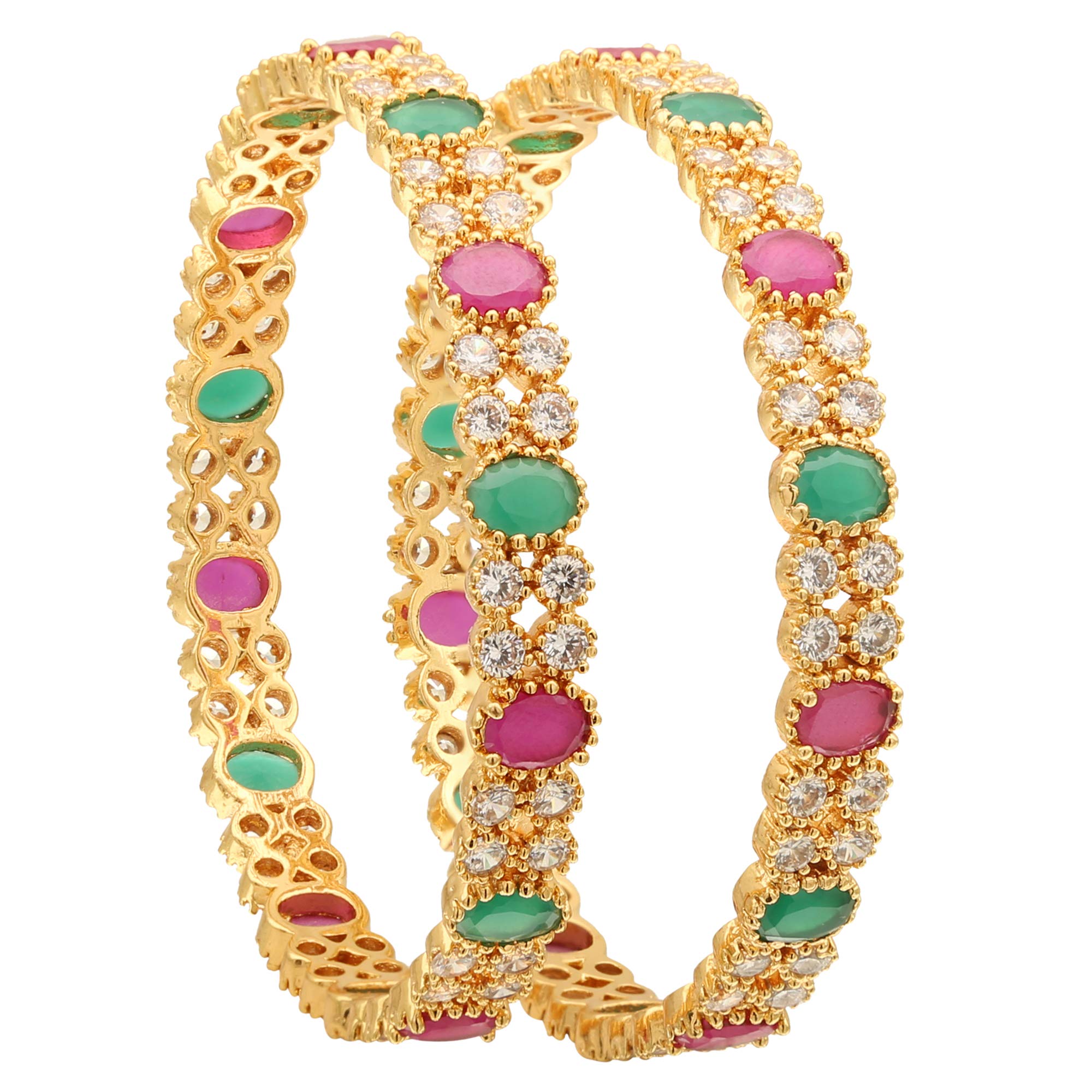 Sasitrends American Diamond Stone Studded Micro Gold Plated CZ/AD Bangles for Women and Girls (B07FZPYNHM) Amazon Price History, Amazon Price Tracker