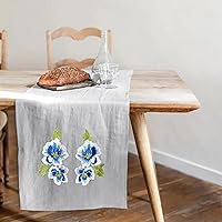 Vista 4 de 1 par de parches de peonía azul, parches de flores para ropa de bricolaje, jeans, manualidades de costura