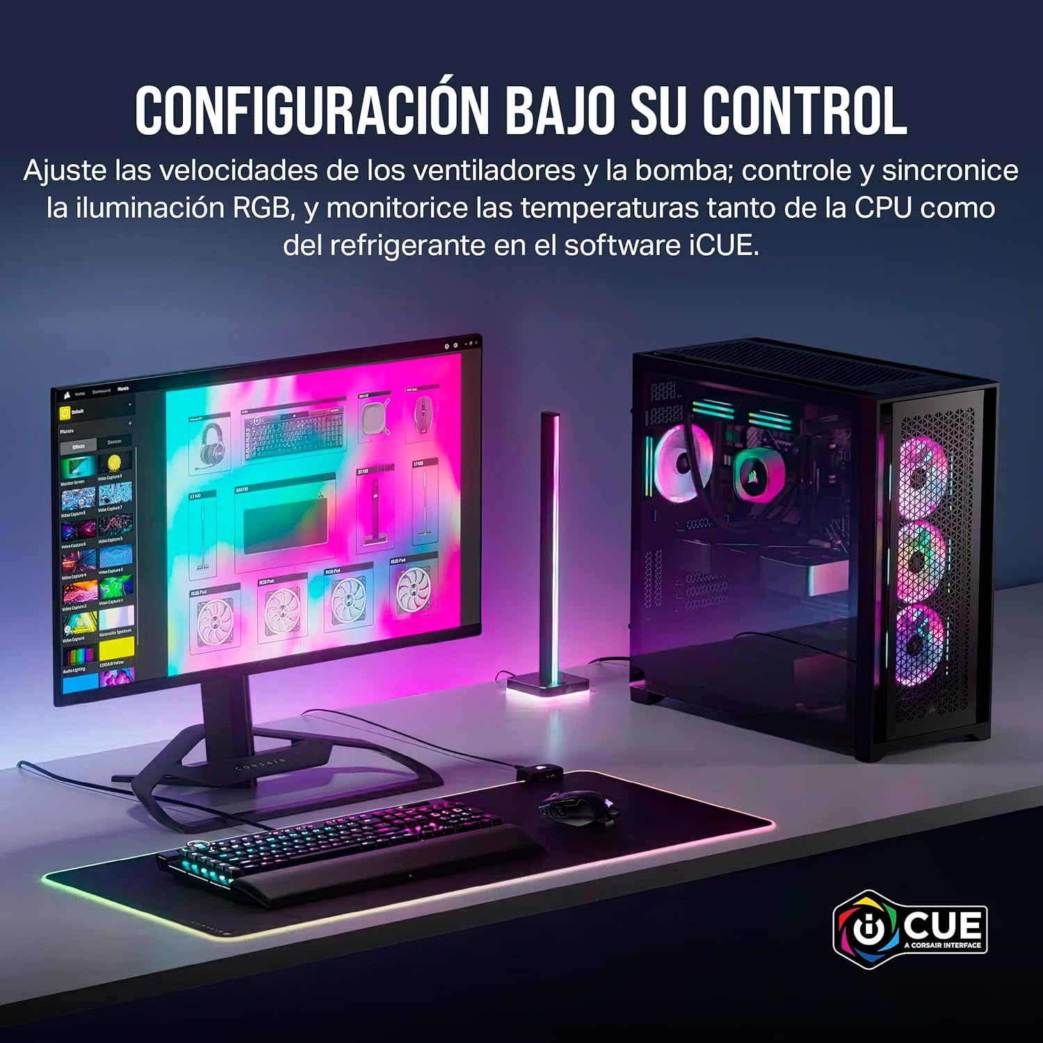 Corsair iCUE Link QX140 RGB 140mm de Cúpula Magnética Ventiladores de Doble Kit de Inicio con Concentrador de Sistema iCUE Link – Negro 10